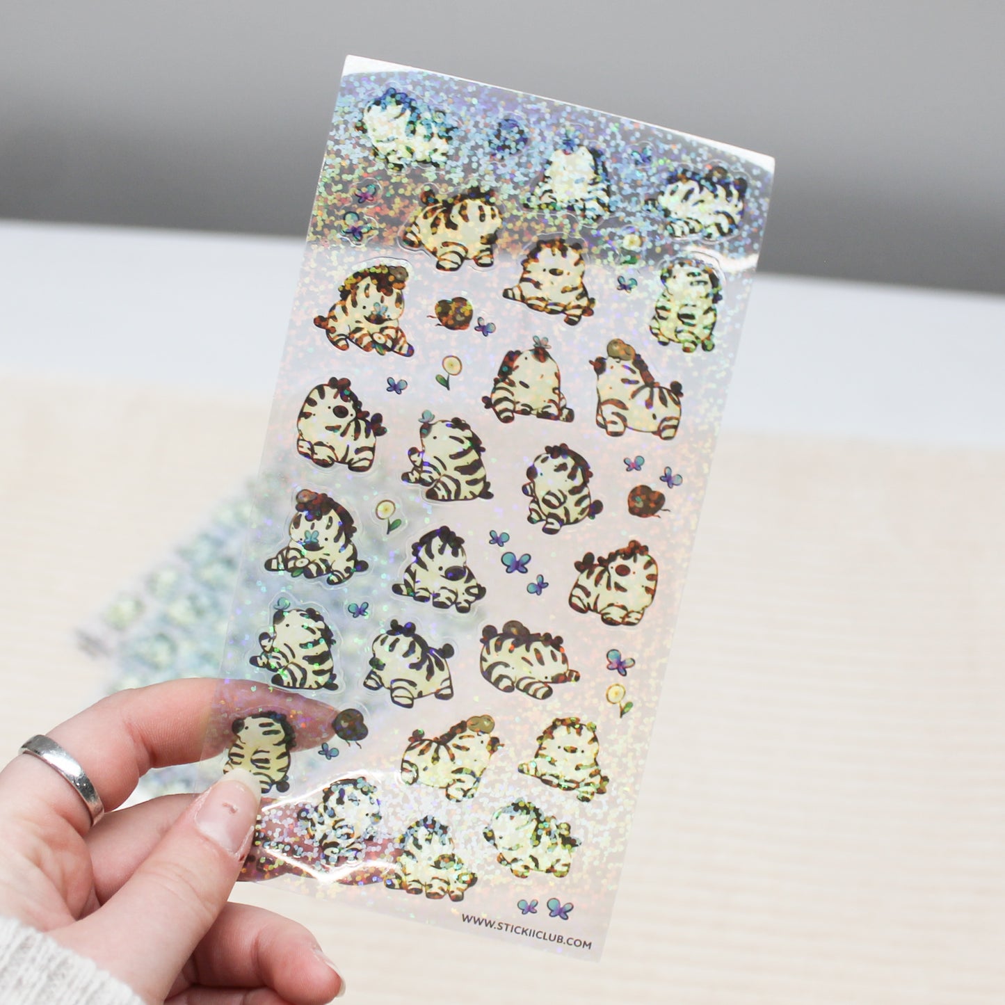 Zebras Glitter Transparant Stickersheet