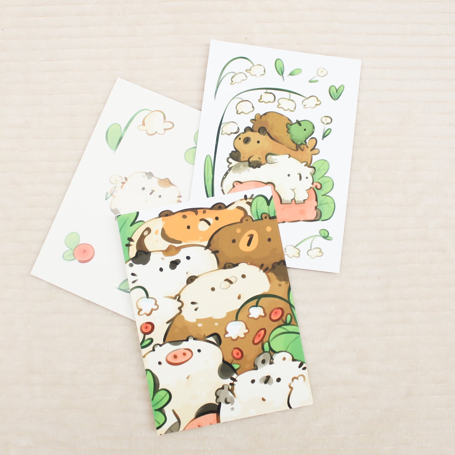 Floral chonks postcards