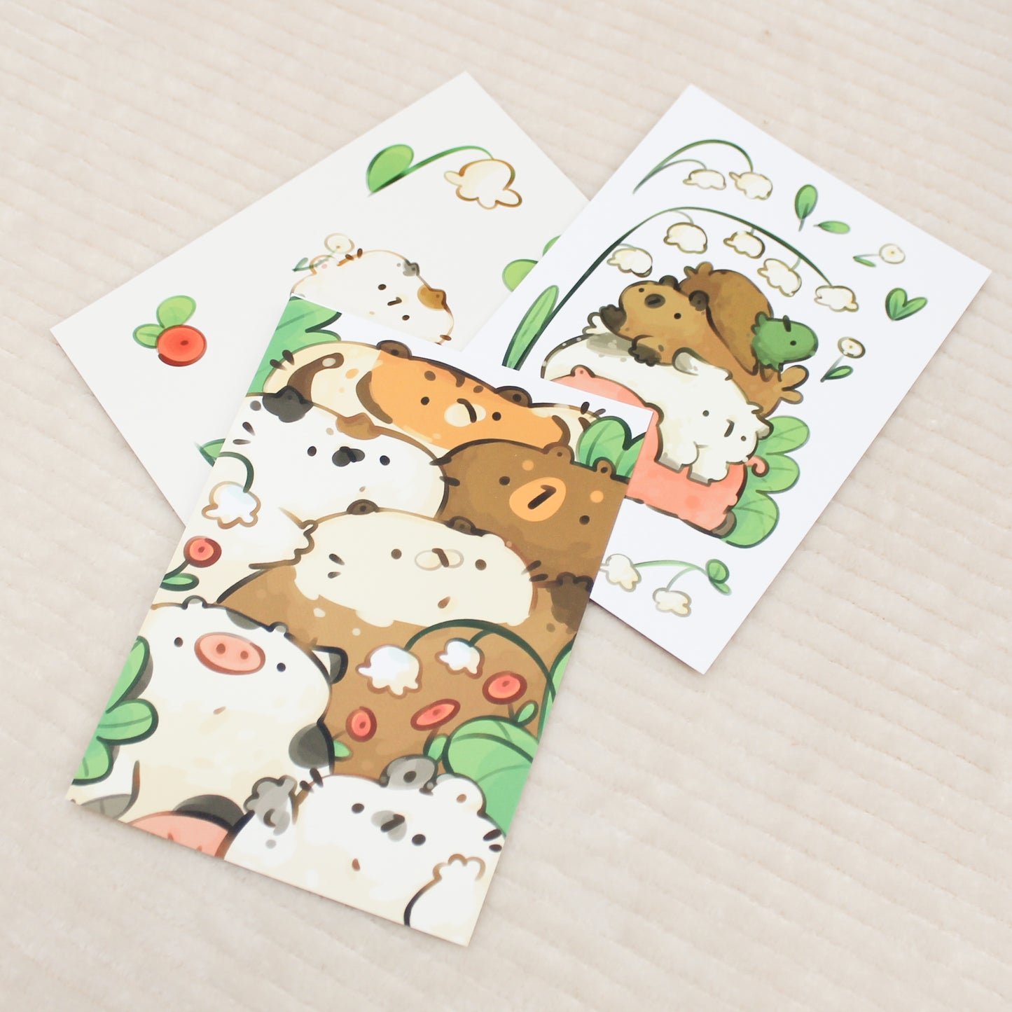 Floral chonks postcards