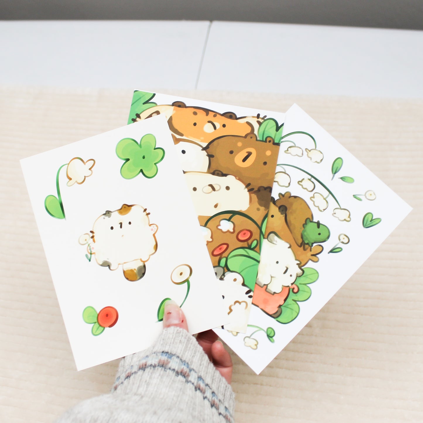 Floral chonks postcards