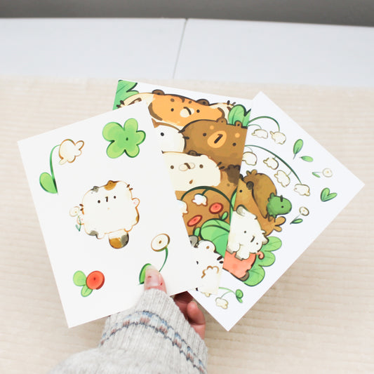 Floral chonks postcards