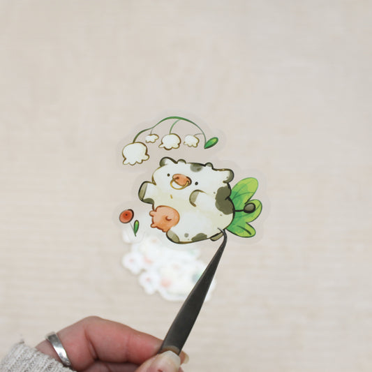 The Floral Cow Vinyl Sticker