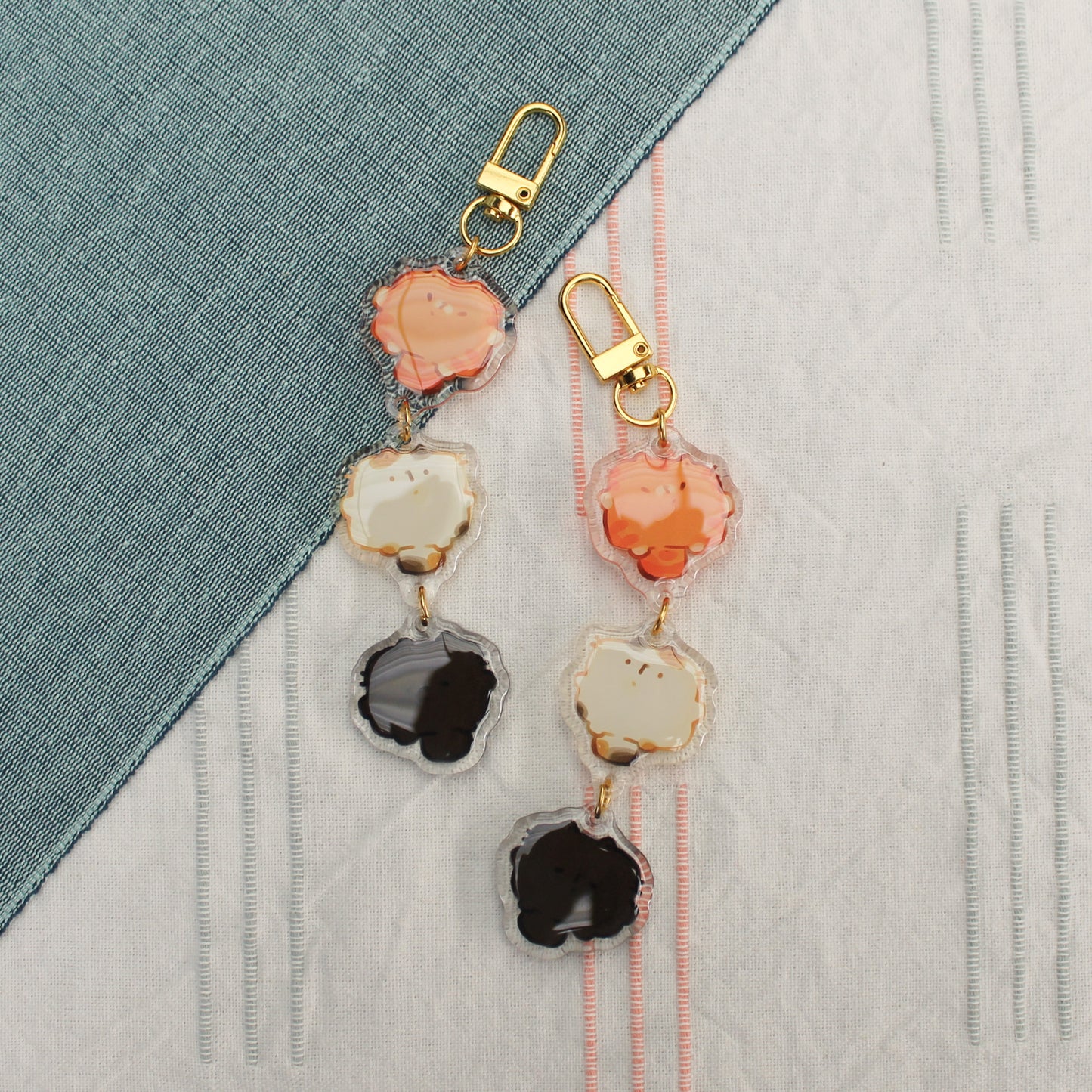 Linked Kitties keychain