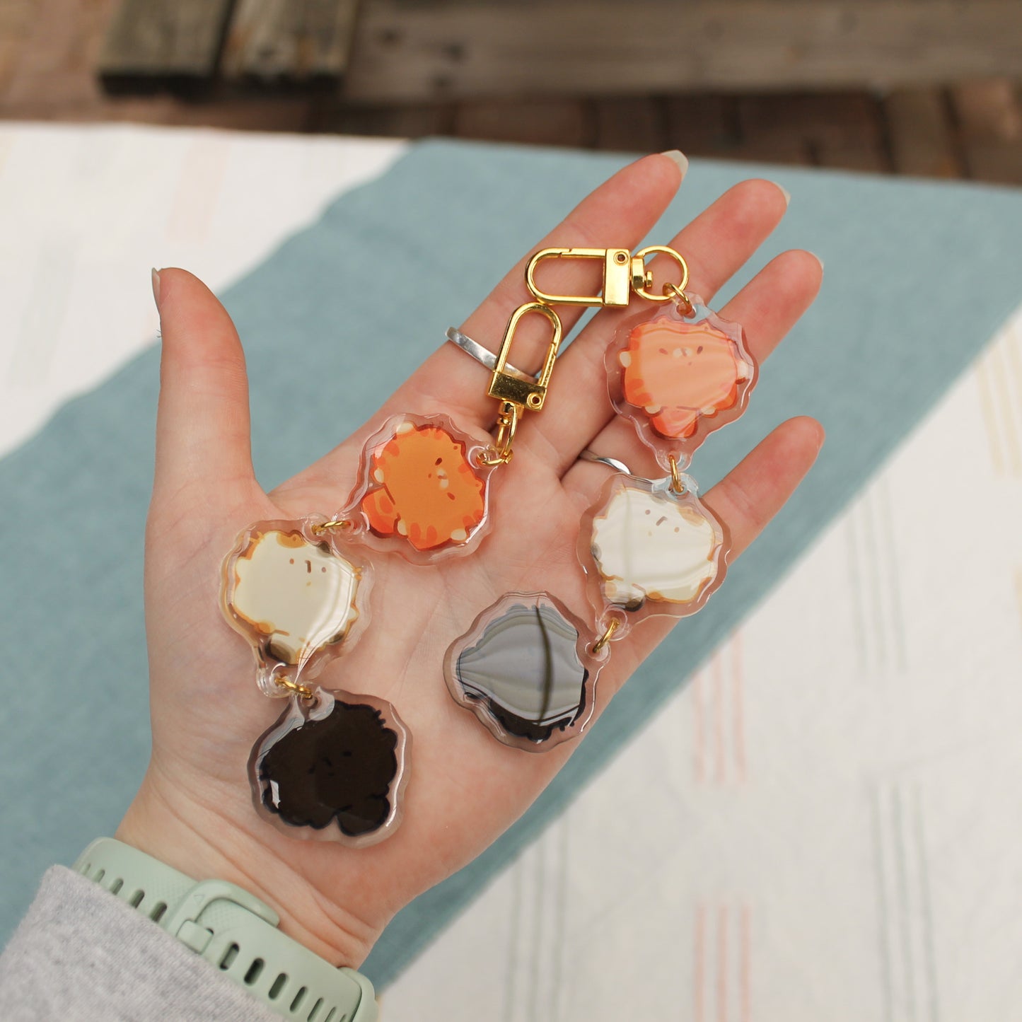 Linked Kitties keychain