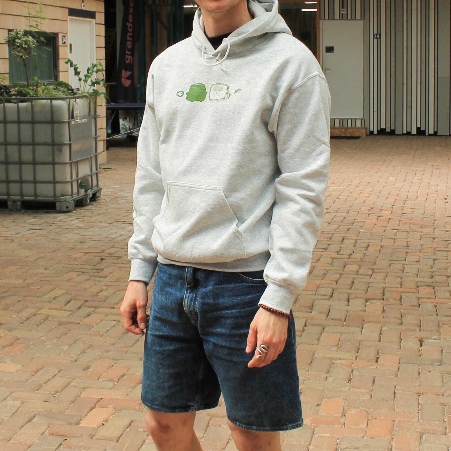 Bear and Raccoon Light Grey Hoodie