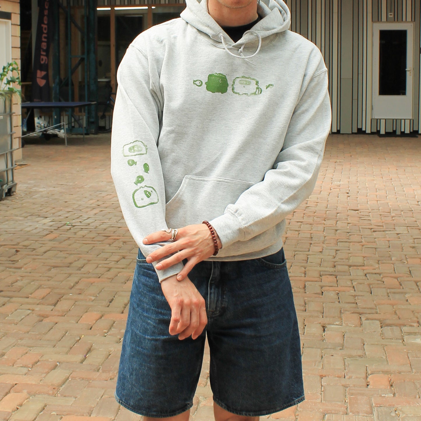 Bear and Raccoon Light Grey Hoodie