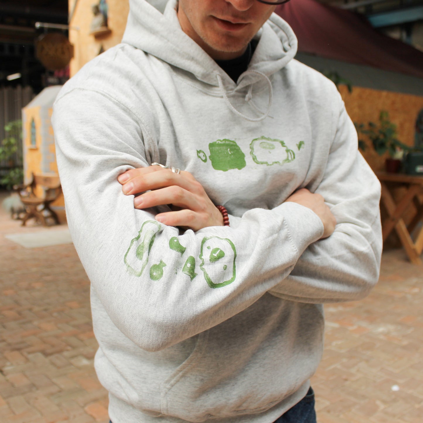 Bear and Raccoon Light Grey Hoodie