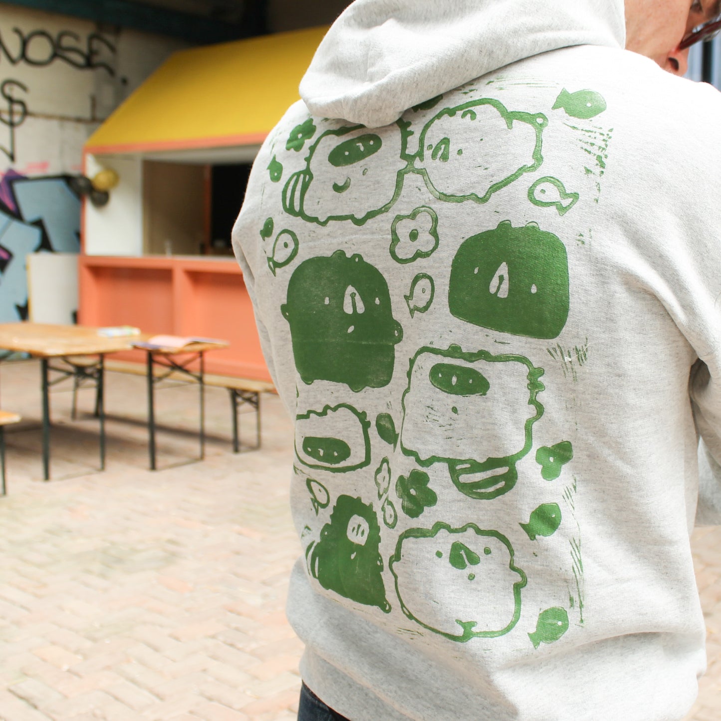 Bear and Raccoon Light Grey Hoodie