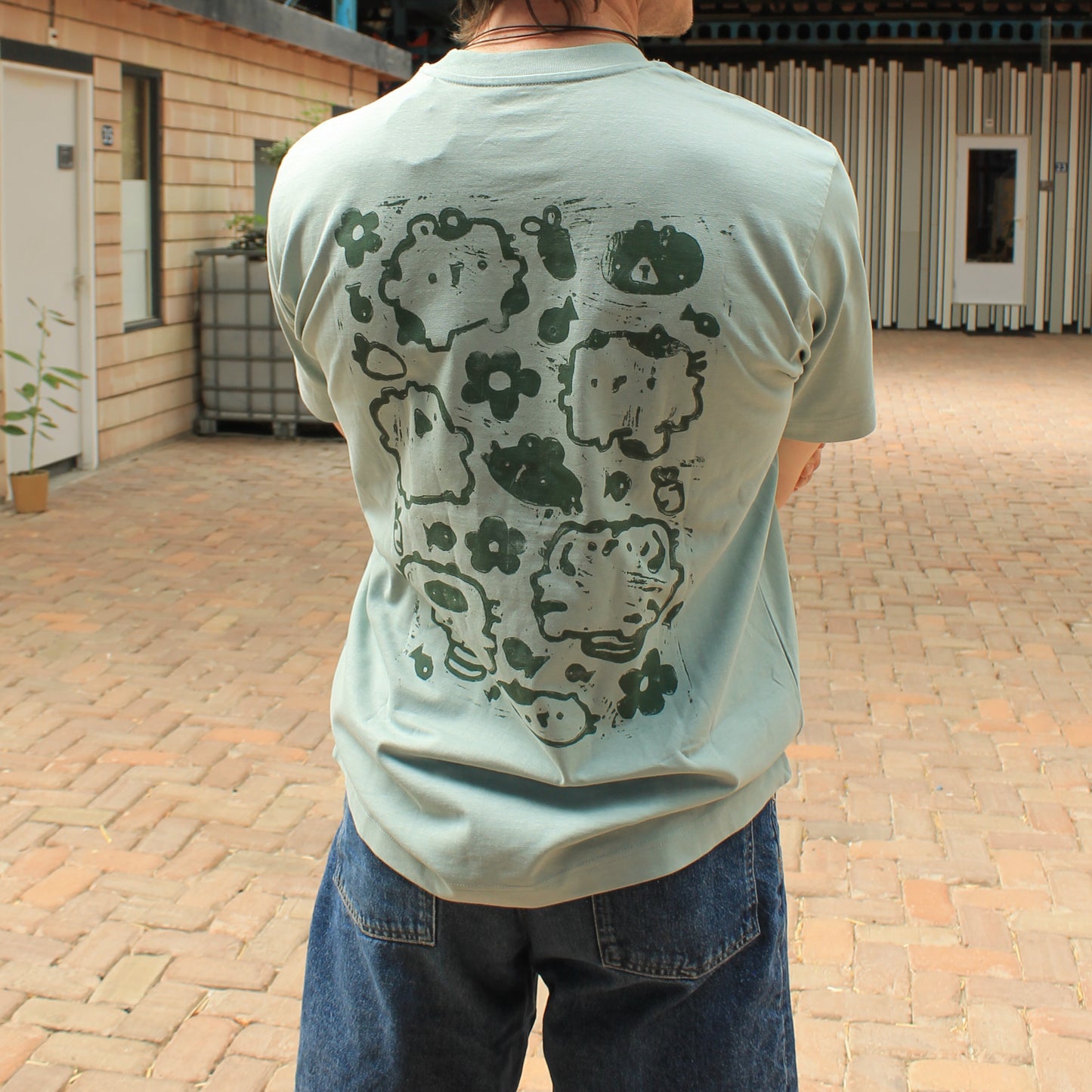 Floral Babies Lino Shirt Press 2