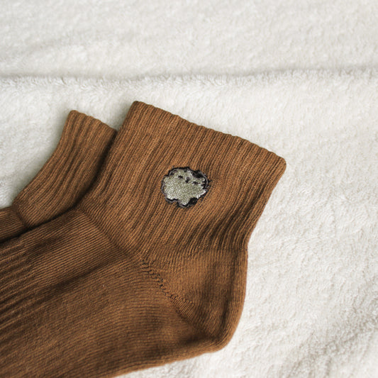 Embroidered Kitty Socks