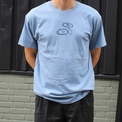 Blue Cat Shirt | Handprinted