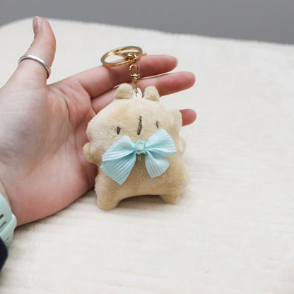 Handmade plush keychain | light creme and beige