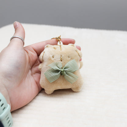 Handmade plush keychain | light creme and beige