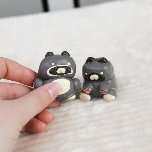 Handmade Raccoon desk pals