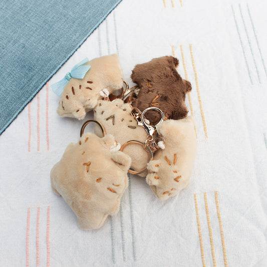 Handmade plush bunny keychain