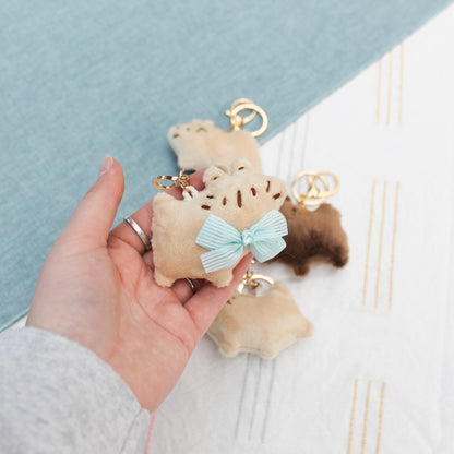 Handmade plush bunny keychain