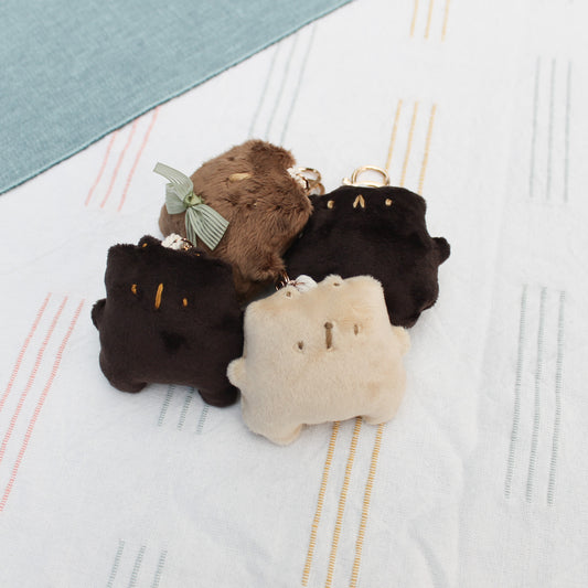 Handmade plush bear keychain