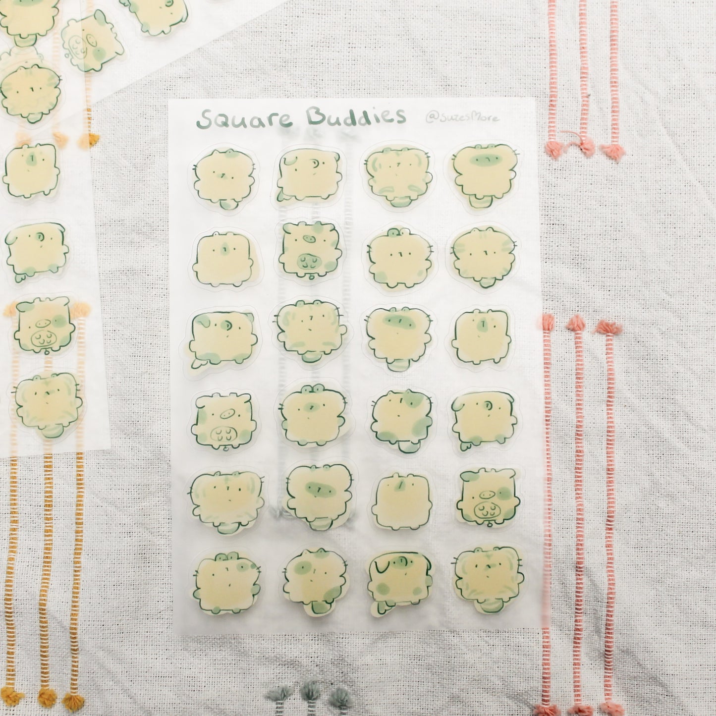 Square Buddies Stickersheet
