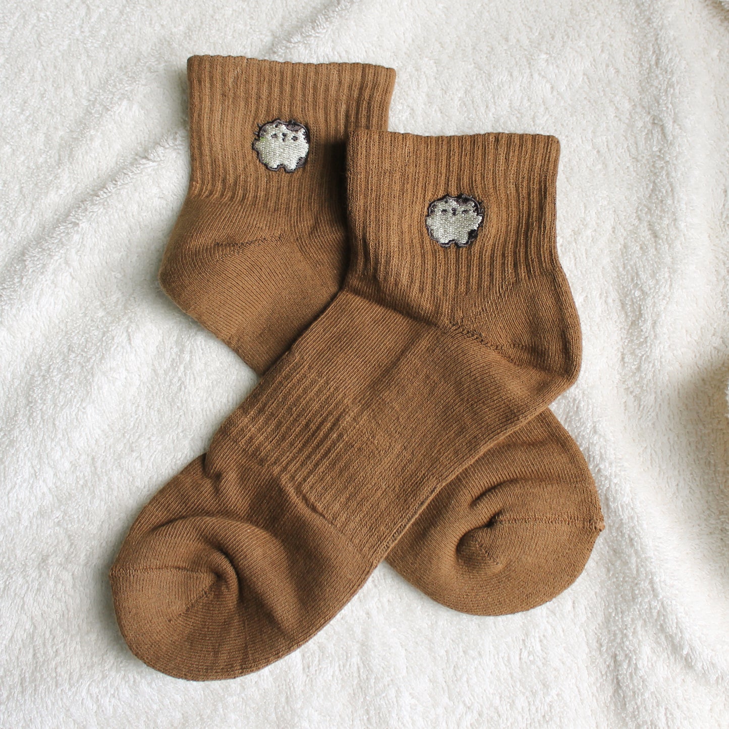 Embroidered Kitty Socks
