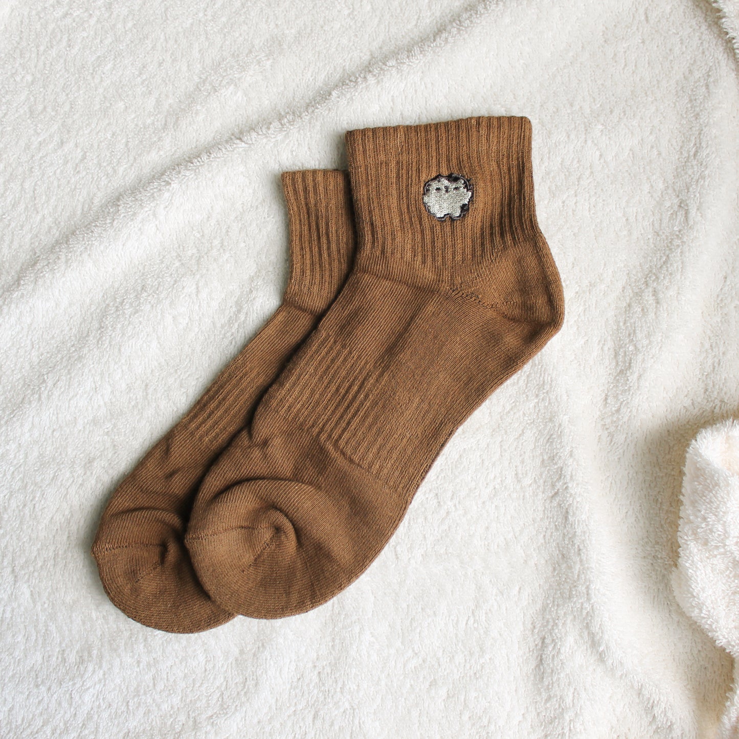 Embroidered Kitty Socks