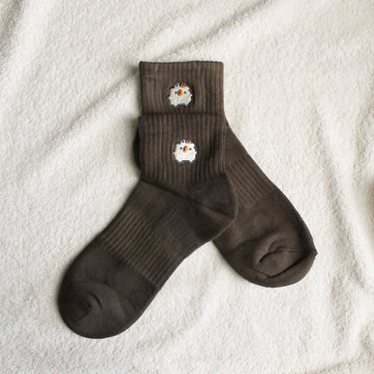 Embroidered Bunny Socks
