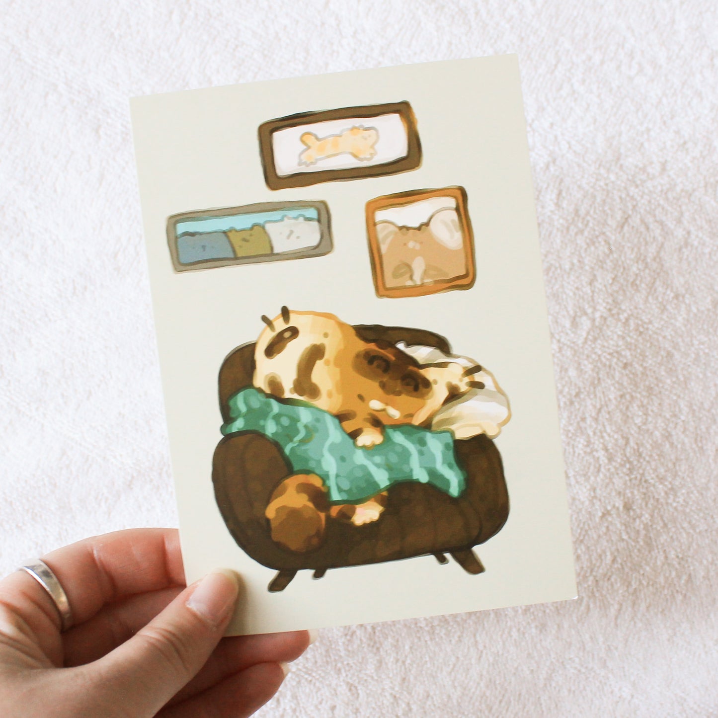 Cozy Brown Tiger Postcard