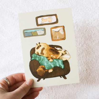 Cozy Brown Tiger Postcard