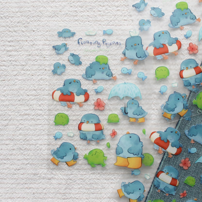 Floating Pigeons Stickersheet