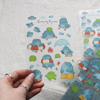 Floating Pigeons Stickersheet