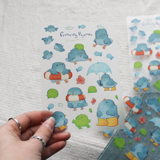 Floating Pigeons Stickersheet