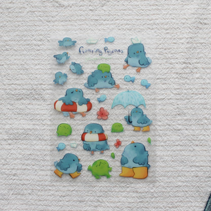 Floating Pigeons Stickersheet