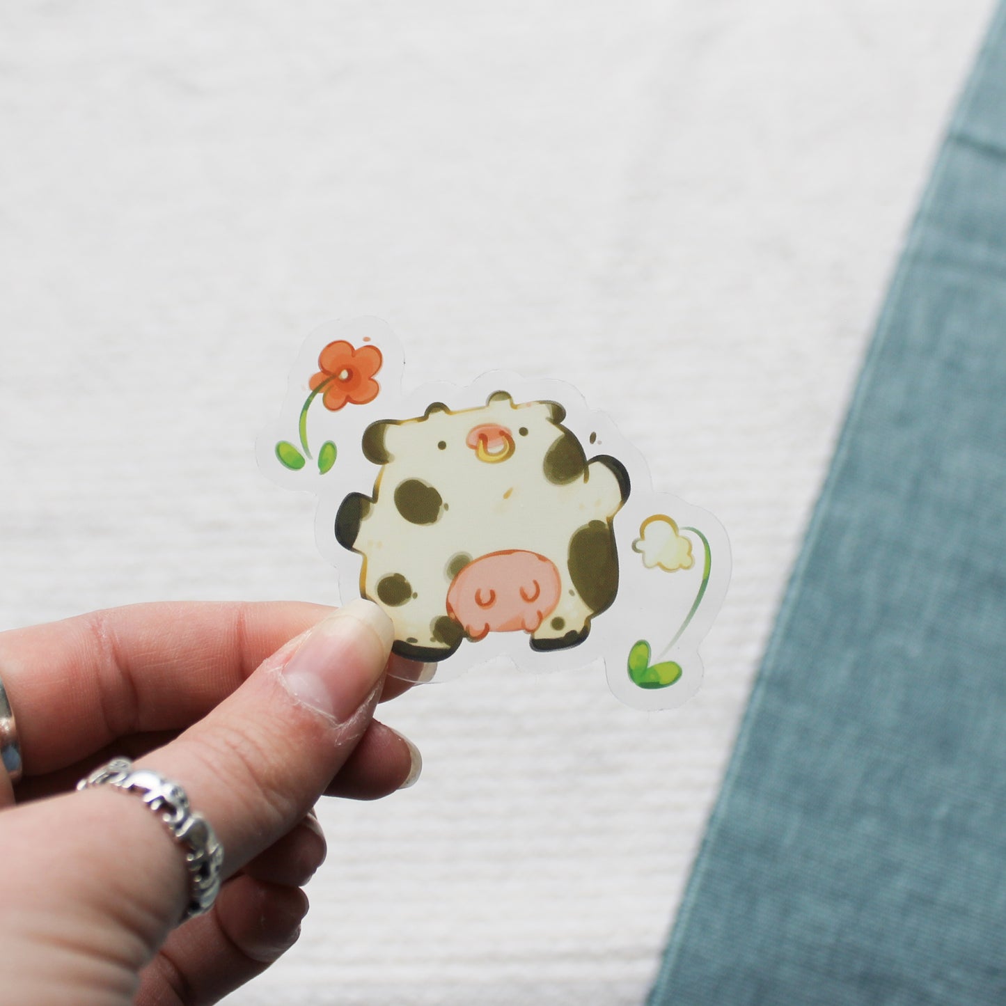 Floral cow II Vinyl Sticker