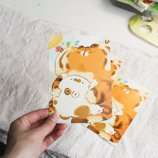 Tiger and Poko Postcard