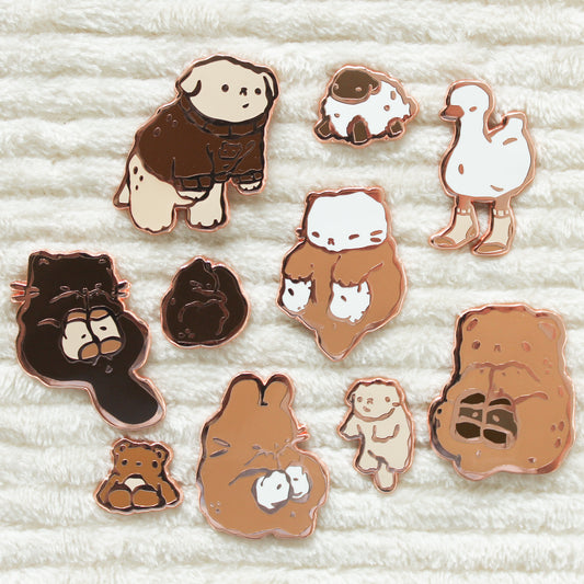 Fluffy Buddies All 10 Enamel Pins