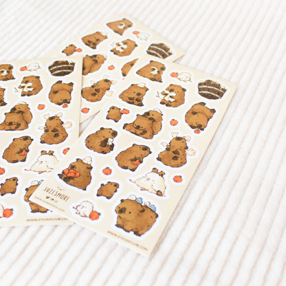 Capybara Transparant Stickersheet