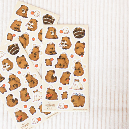 Capybara Transparant Stickersheet