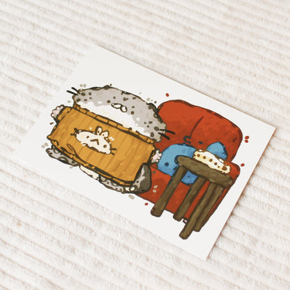 Cozy Leopard Postcard