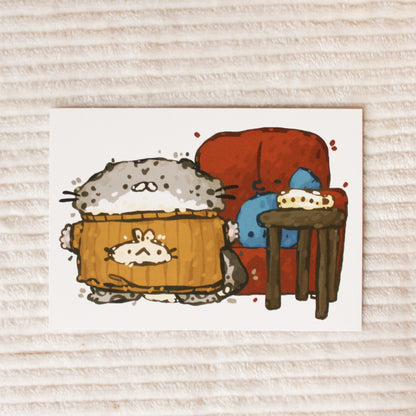 Cozy Leopard Postcard