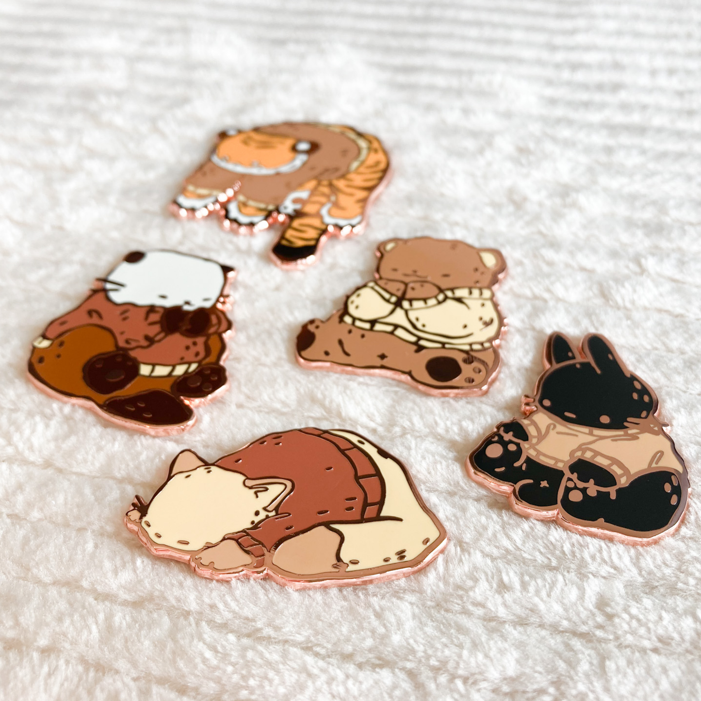 Cozy Friends All 8 Enamel Pins