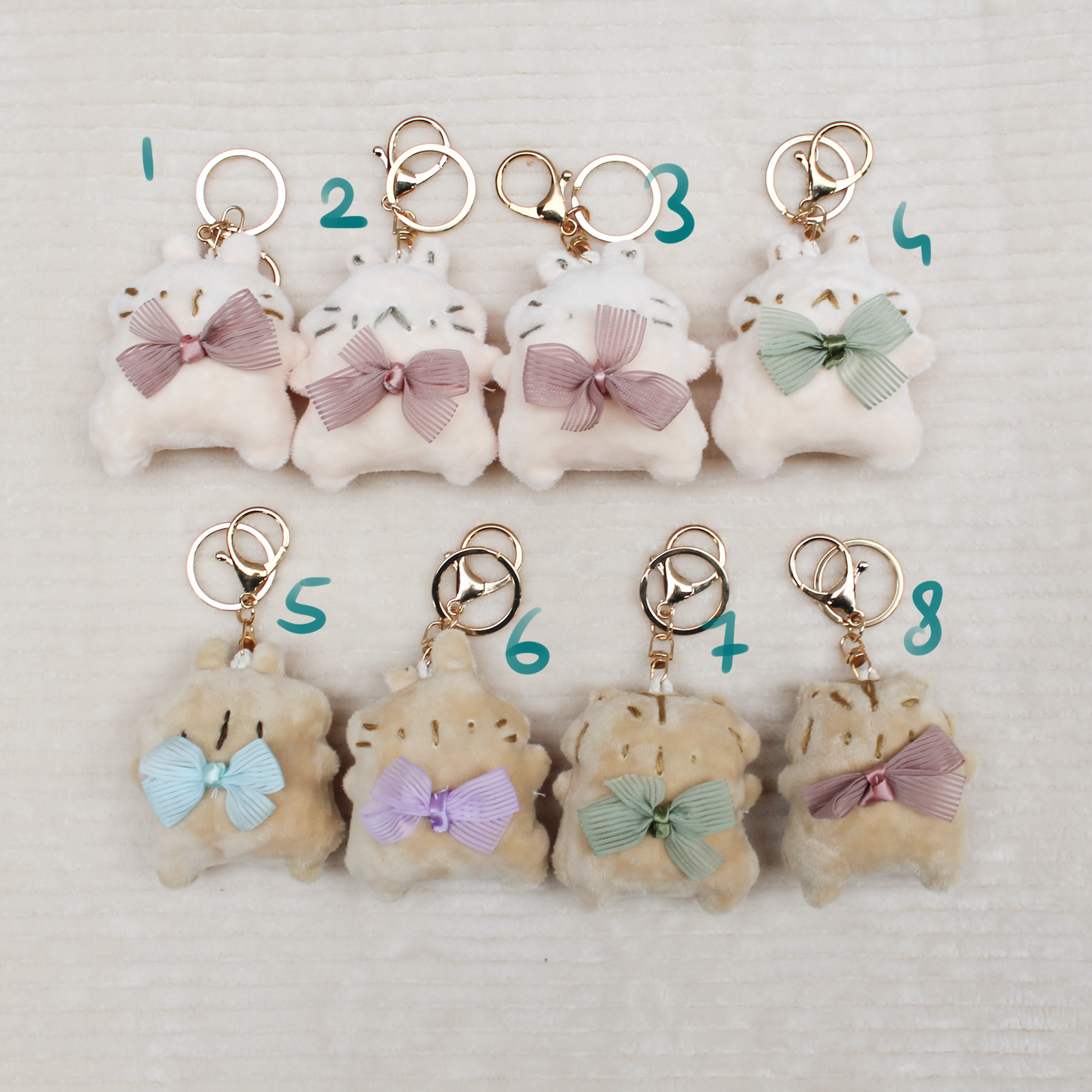 Handmade plush keychain | light creme and beige