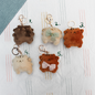 Handmade plush thick tiger keychain